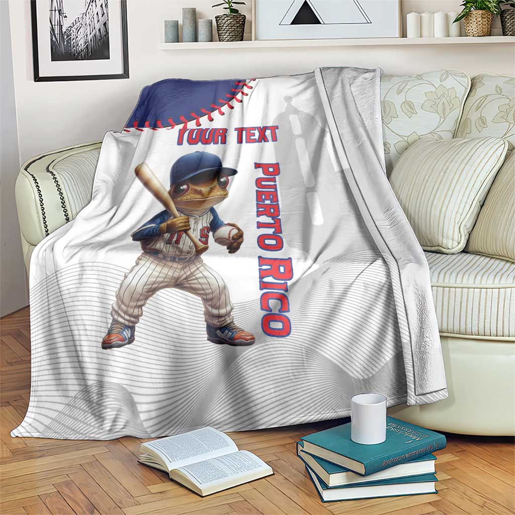 Custom Baseball Puerto Rico Blanket Coqui Mascot - Dynamic Style