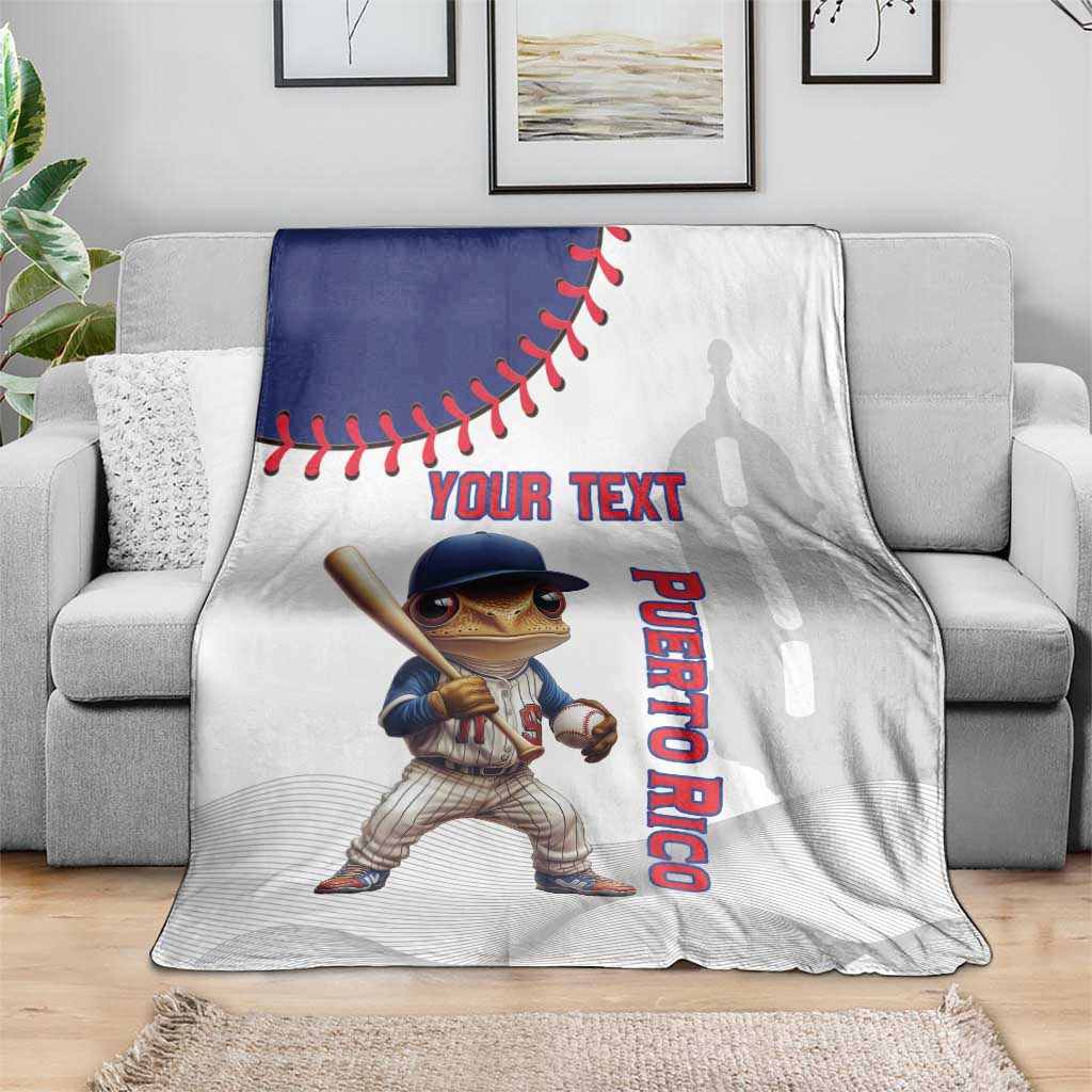 Custom Baseball Puerto Rico Blanket Coqui Mascot - Dynamic Style