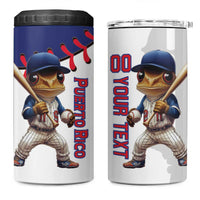 Custom Baseball Puerto Rico 4 in 1 Can Cooler Tumbler Coqui Mascot - Dynamic Style - Wonder Print Shop