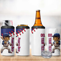 Custom Baseball Puerto Rico 4 in 1 Can Cooler Tumbler Coqui Mascot - Dynamic Style - Wonder Print Shop