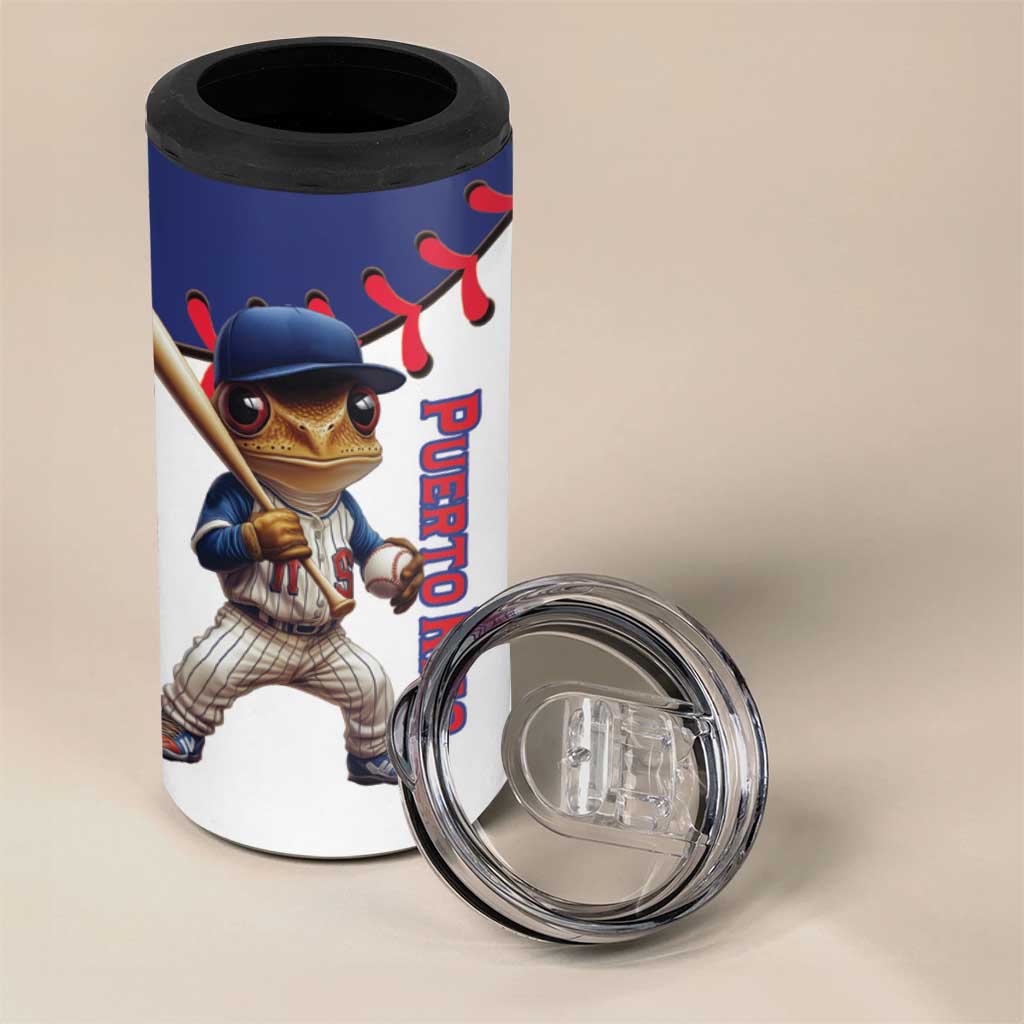 Custom Baseball Puerto Rico 4 in 1 Can Cooler Tumbler Coqui Mascot - Dynamic Style - Wonder Print Shop