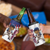 Custom Baseball Puerto Rico 4 in 1 Can Cooler Tumbler Coqui Mascot - Dynamic Style - Wonder Print Shop