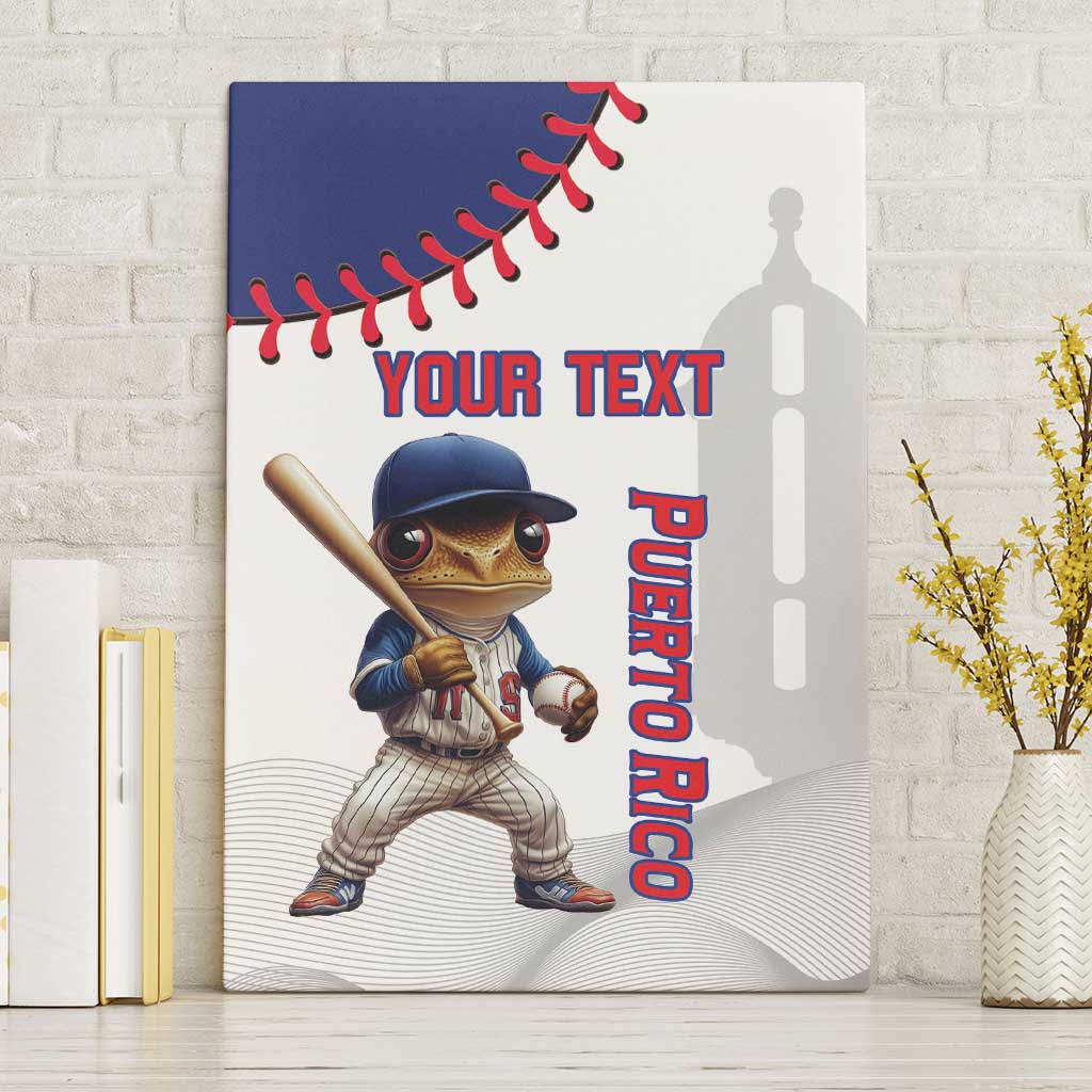 Custom Baseball Puerto Rico Canvas Wall Art Coqui Mascot - Dynamic Style - Wonder Print Shop