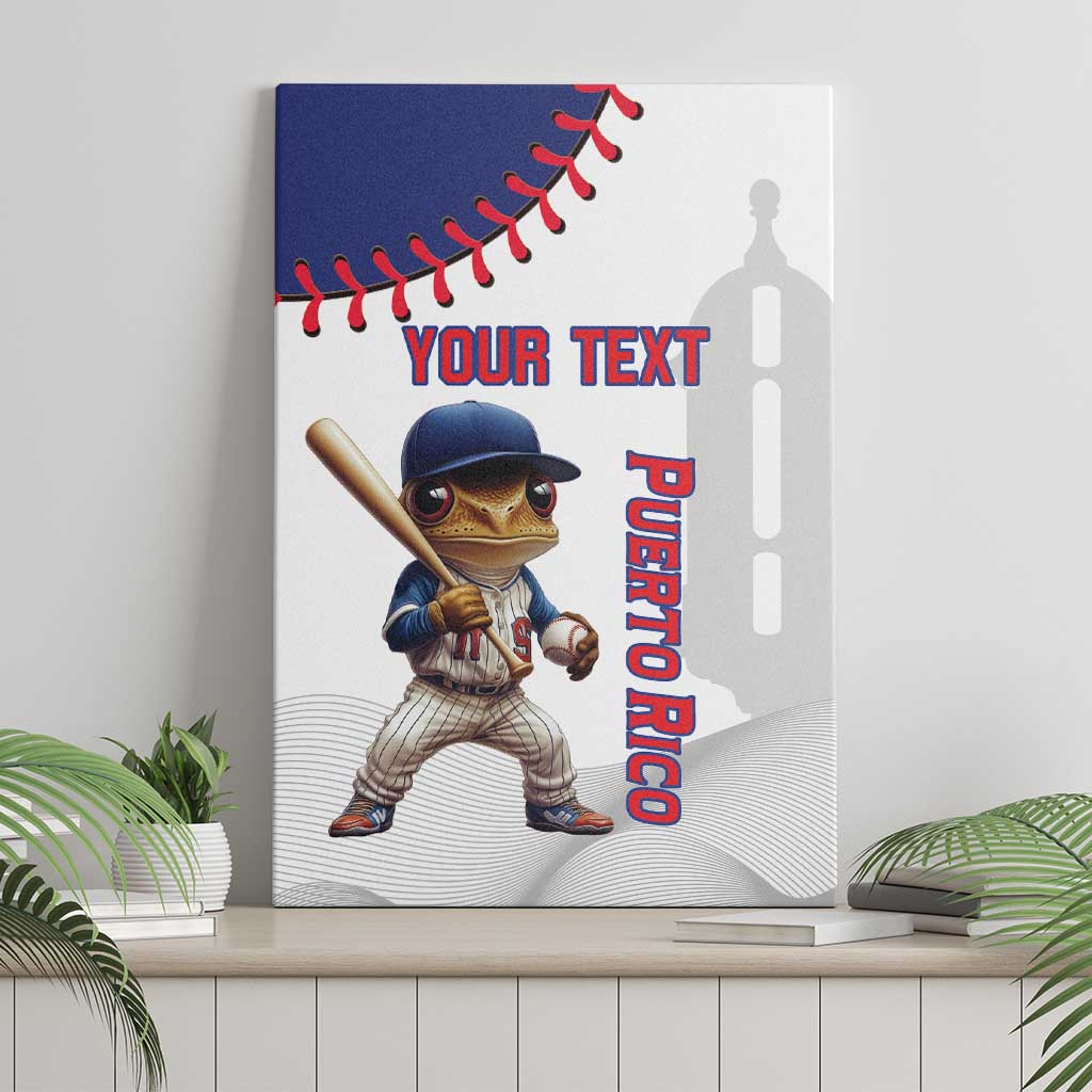 Custom Baseball Puerto Rico Canvas Wall Art Coqui Mascot - Dynamic Style - Wonder Print Shop
