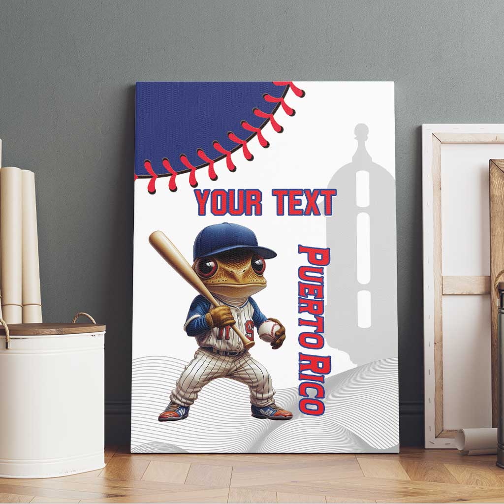 Custom Baseball Puerto Rico Canvas Wall Art Coqui Mascot - Dynamic Style - Wonder Print Shop