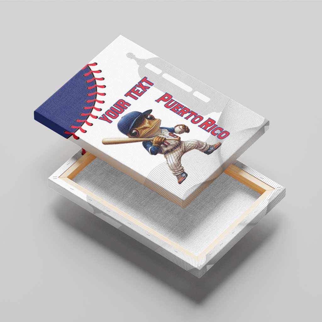 Custom Baseball Puerto Rico Canvas Wall Art Coqui Mascot - Dynamic Style - Wonder Print Shop