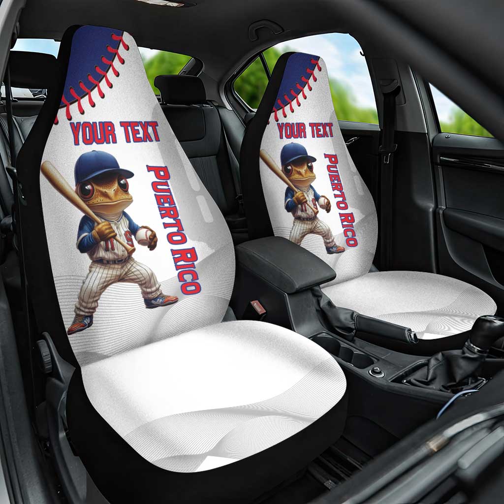 Custom Baseball Puerto Rico Car Seat Cover Coqui Mascot - Dynamic Style - Wonder Print Shop