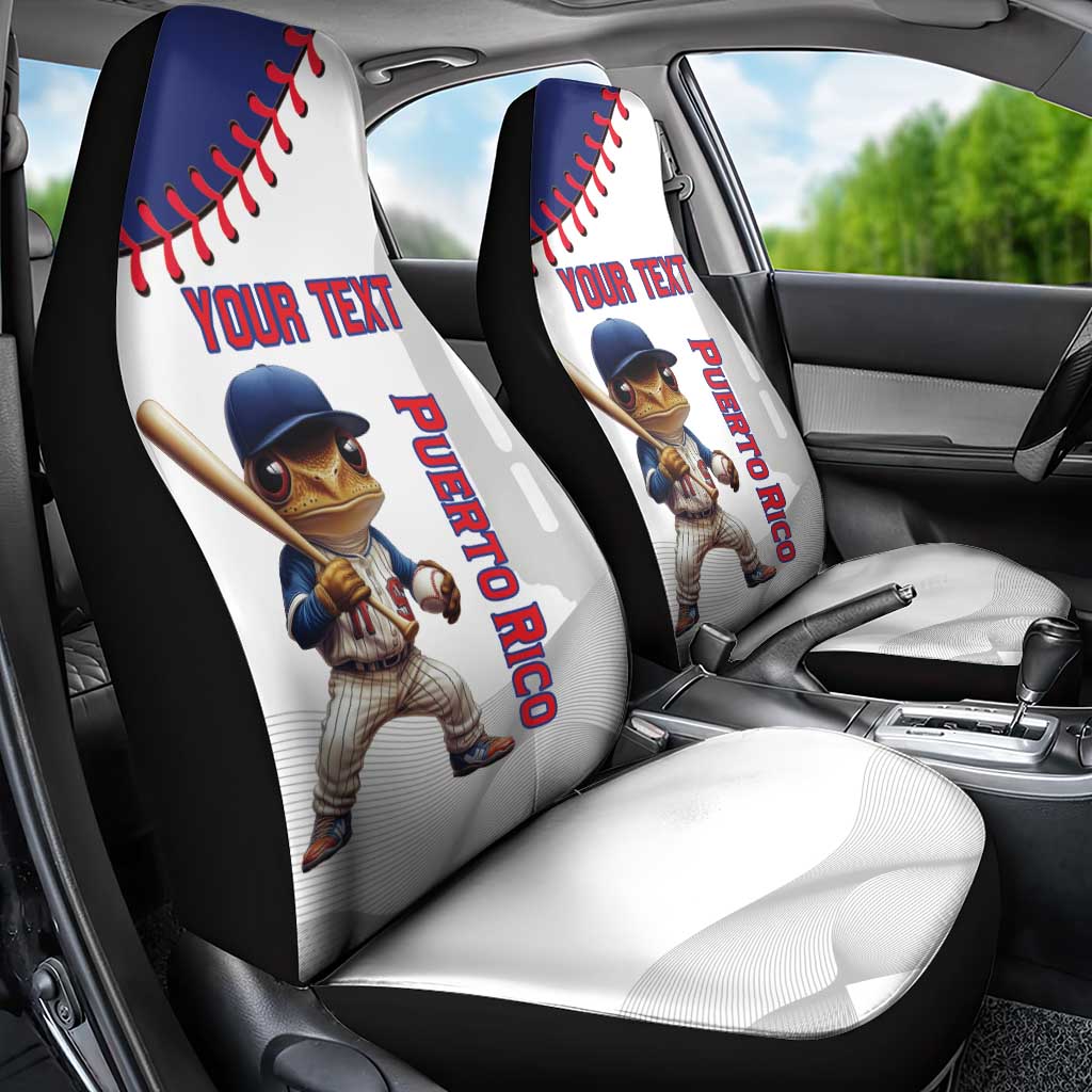 Custom Baseball Puerto Rico Car Seat Cover Coqui Mascot - Dynamic Style - Wonder Print Shop