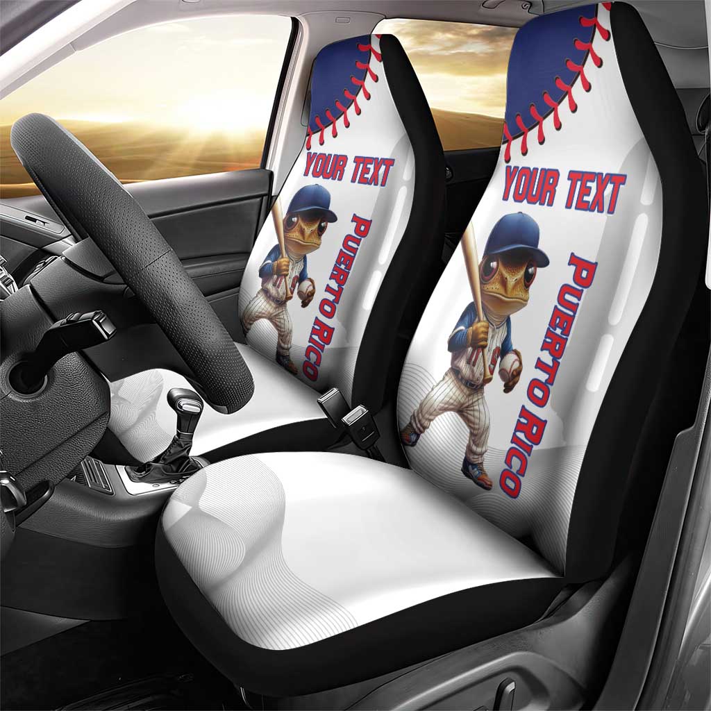 Custom Baseball Puerto Rico Car Seat Cover Coqui Mascot - Dynamic Style - Wonder Print Shop