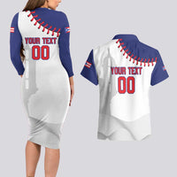 Custom Baseball Puerto Rico Couples Matching Long Sleeve Bodycon Dress and Hawaiian Shirt Coqui Mascot - Dynamic Style - Wonder Print Shop