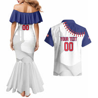 Custom Baseball Puerto Rico Couples Matching Mermaid Dress and Hawaiian Shirt Coqui Mascot - Dynamic Style - Wonder Print Shop