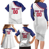 Custom Baseball Puerto Rico Family Matching Long Sleeve Bodycon Dress and Hawaiian Shirt Coqui Mascot - Dynamic Style - Wonder Print Shop