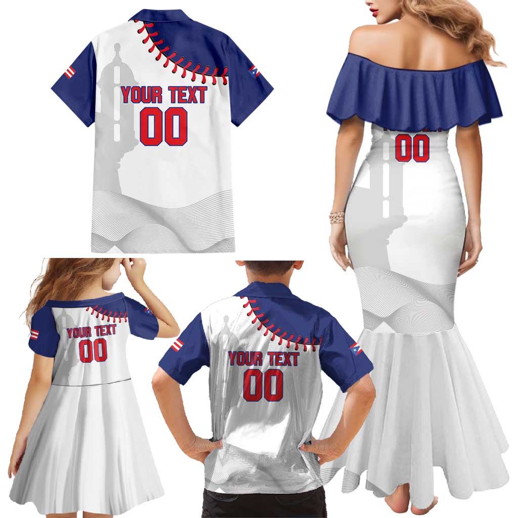 Custom Baseball Puerto Rico Family Matching Mermaid Dress and Hawaiian Shirt Coqui Mascot - Dynamic Style - Wonder Print Shop