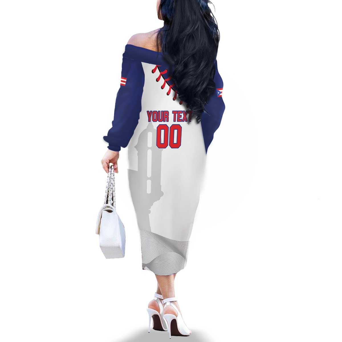 Custom Baseball Puerto Rico Family Matching Off The Shoulder Long Sleeve Dress and Hawaiian Shirt Coqui Mascot - Dynamic Style - Wonder Print Shop