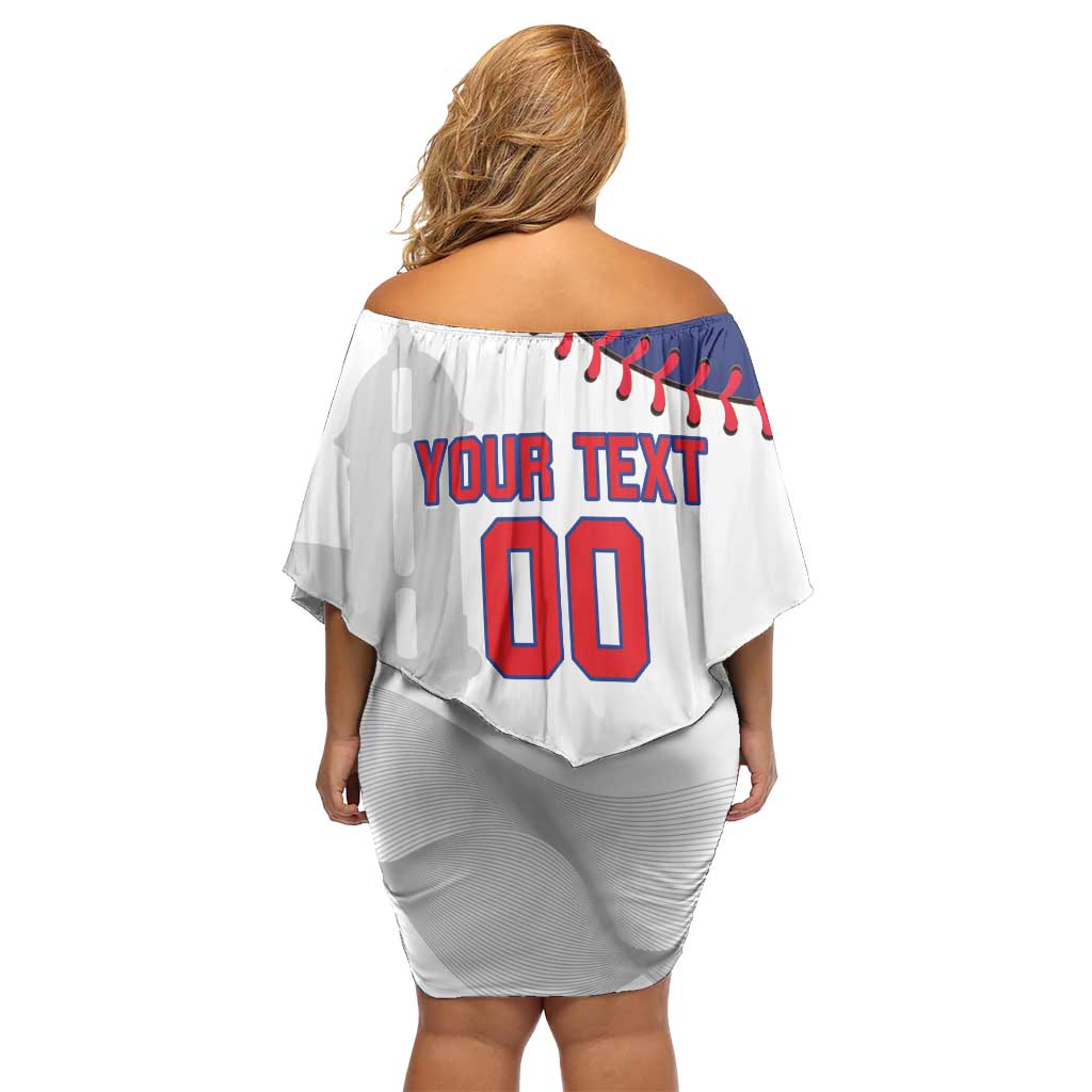 Custom Baseball Puerto Rico Family Matching Off Shoulder Short Dress and Hawaiian Shirt Coqui Mascot - Dynamic Style - Wonder Print Shop