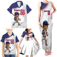 Custom Baseball Puerto Rico Family Matching Tank Maxi Dress and Hawaiian Shirt Coqui Mascot - Dynamic Style - Wonder Print Shop