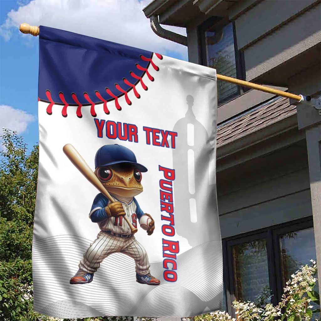 Custom Baseball Puerto Rico Garden Flag Coqui Mascot - Dynamic Style - Wonder Print Shop