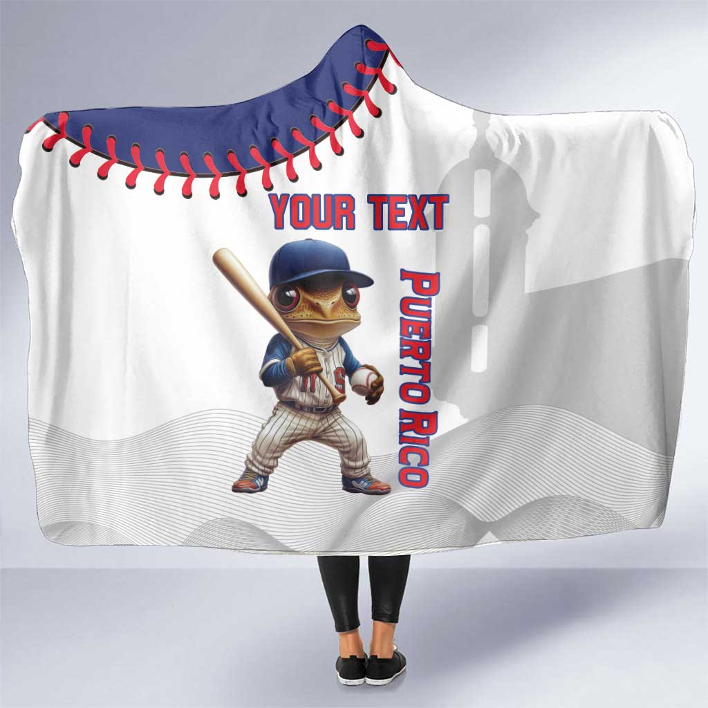 Custom Baseball Puerto Rico Hooded Blanket Coqui Mascot - Dynamic Style