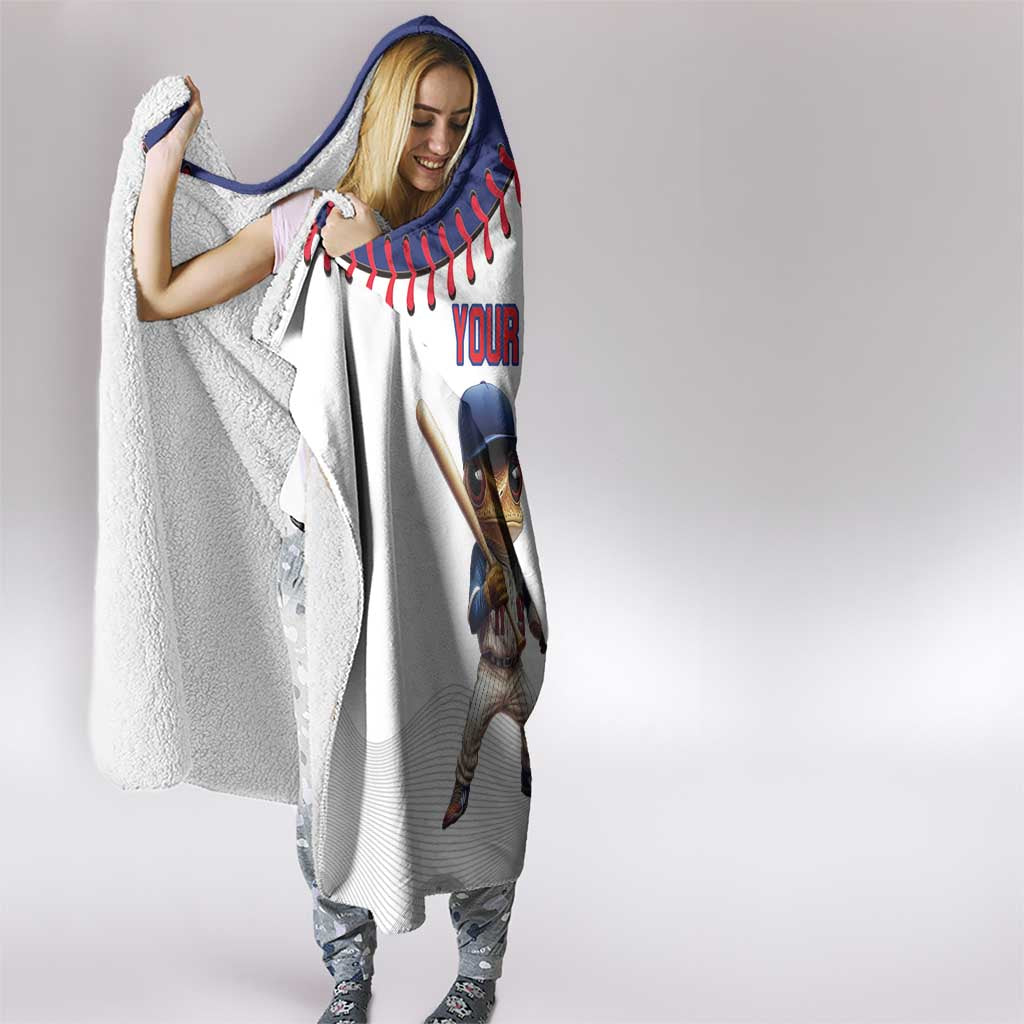 Custom Baseball Puerto Rico Hooded Blanket Coqui Mascot - Dynamic Style