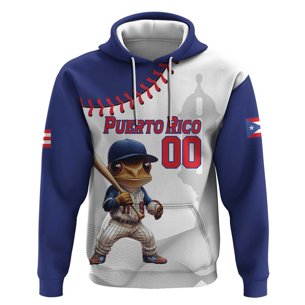 Custom Baseball Puerto Rico Hoodie Coqui Mascot - Dynamic Style - Wonder Print Shop