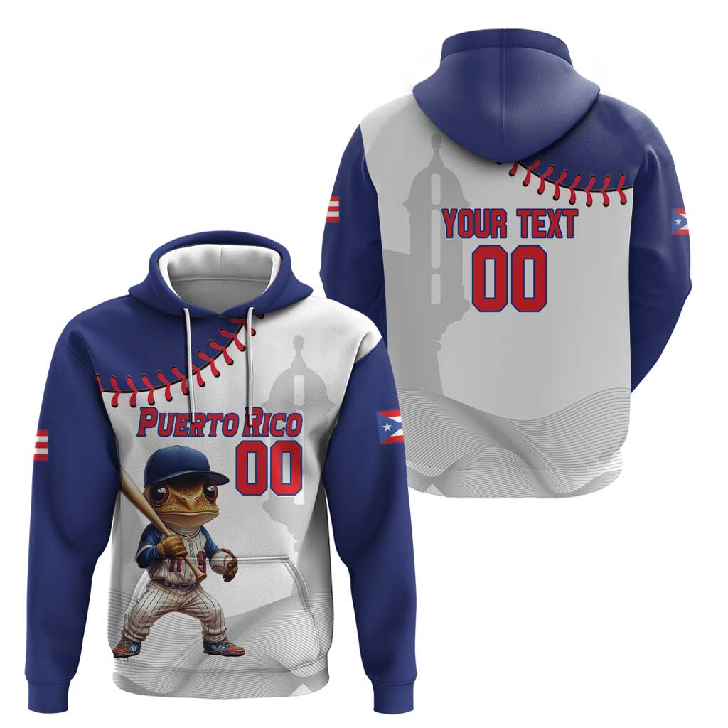 Custom Baseball Puerto Rico Hoodie Coqui Mascot - Dynamic Style - Wonder Print Shop