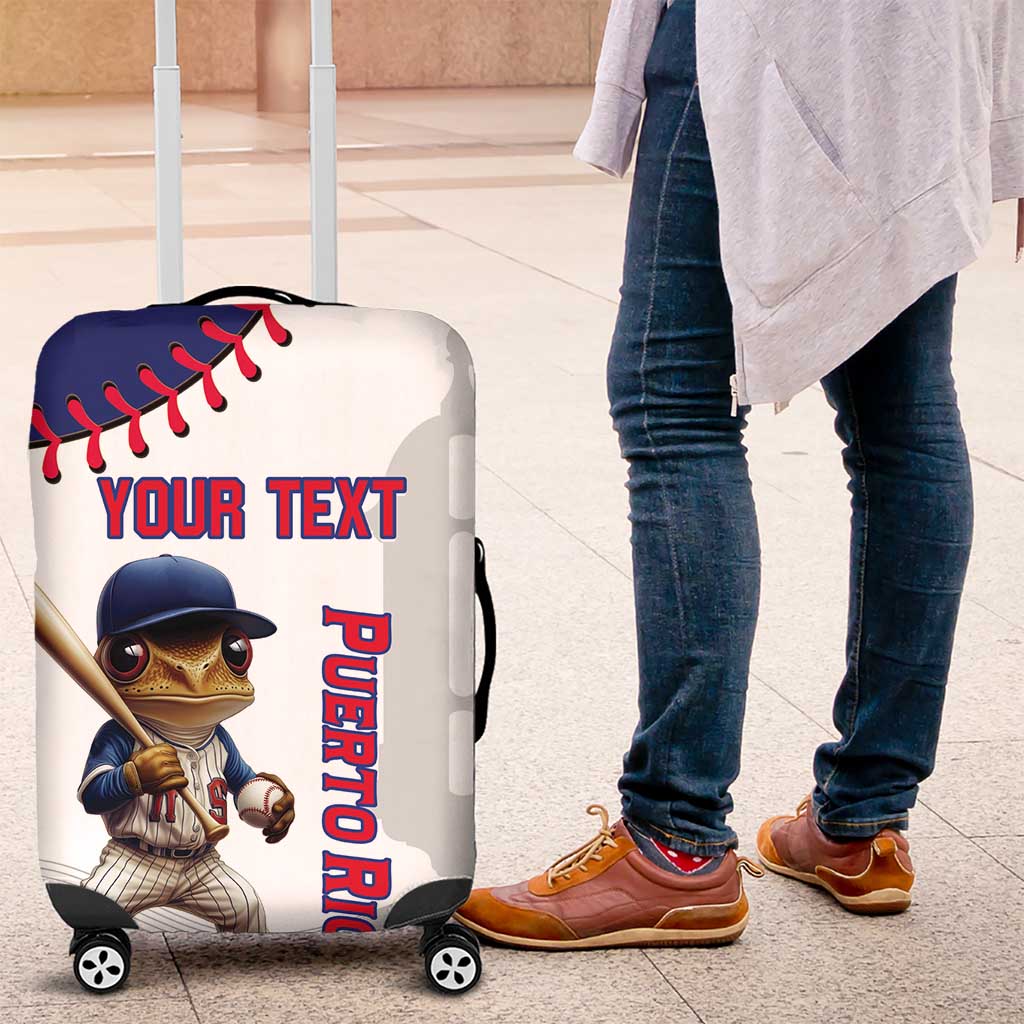 Custom Baseball Puerto Rico Luggage Cover Coqui Mascot - Dynamic Style - Wonder Print Shop