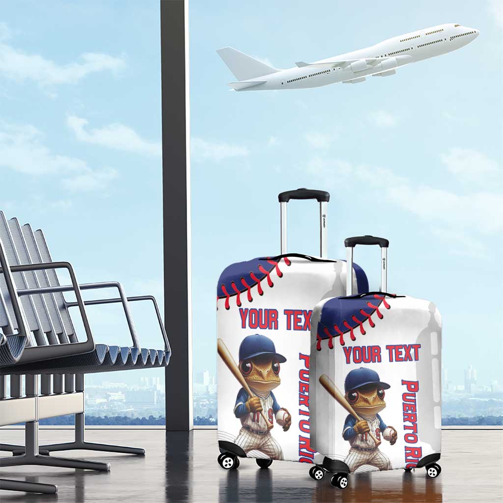 Custom Baseball Puerto Rico Luggage Cover Coqui Mascot - Dynamic Style - Wonder Print Shop