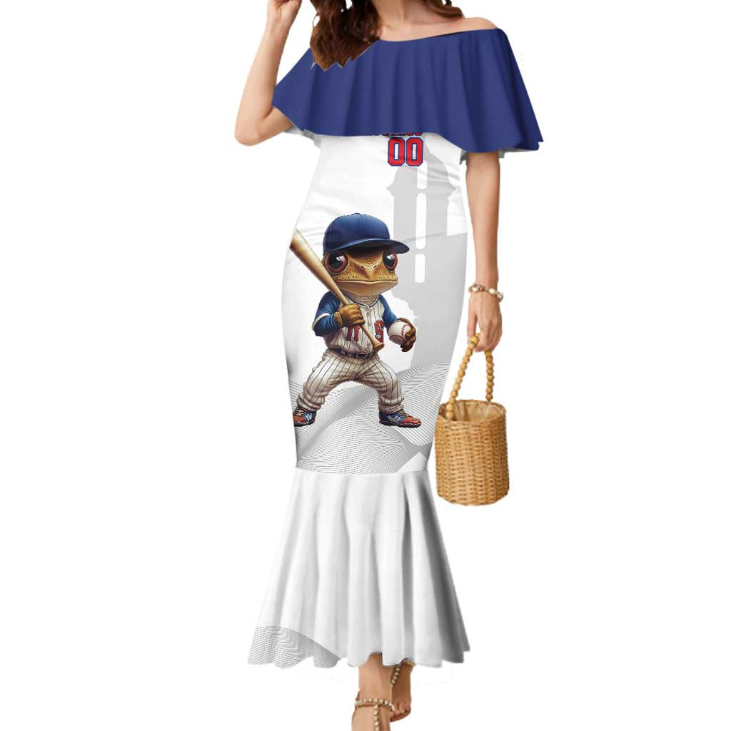 Custom Baseball Puerto Rico Mermaid Dress Coqui Mascot - Dynamic Style - Wonder Print Shop