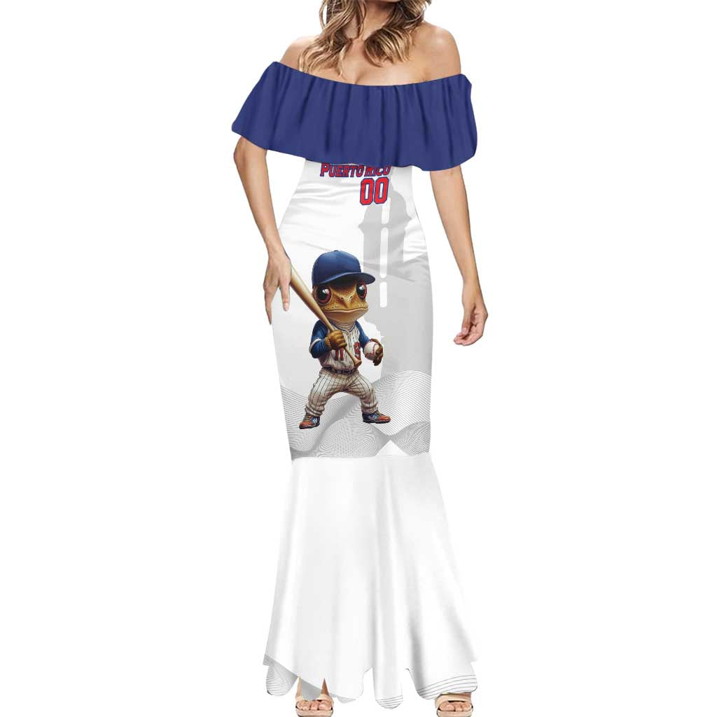 Custom Baseball Puerto Rico Mermaid Dress Coqui Mascot - Dynamic Style - Wonder Print Shop