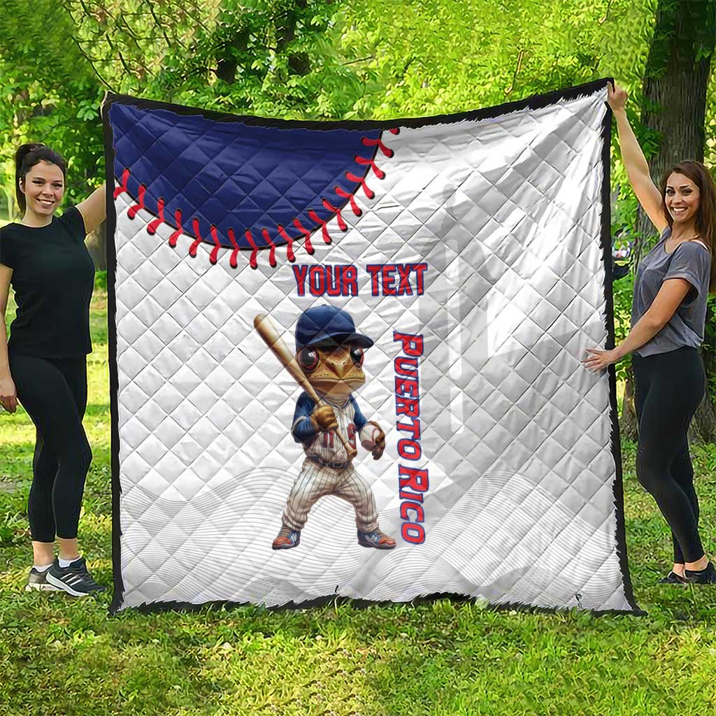 Custom Baseball Puerto Rico Quilt Coqui Mascot - Dynamic Style - Wonder Print Shop