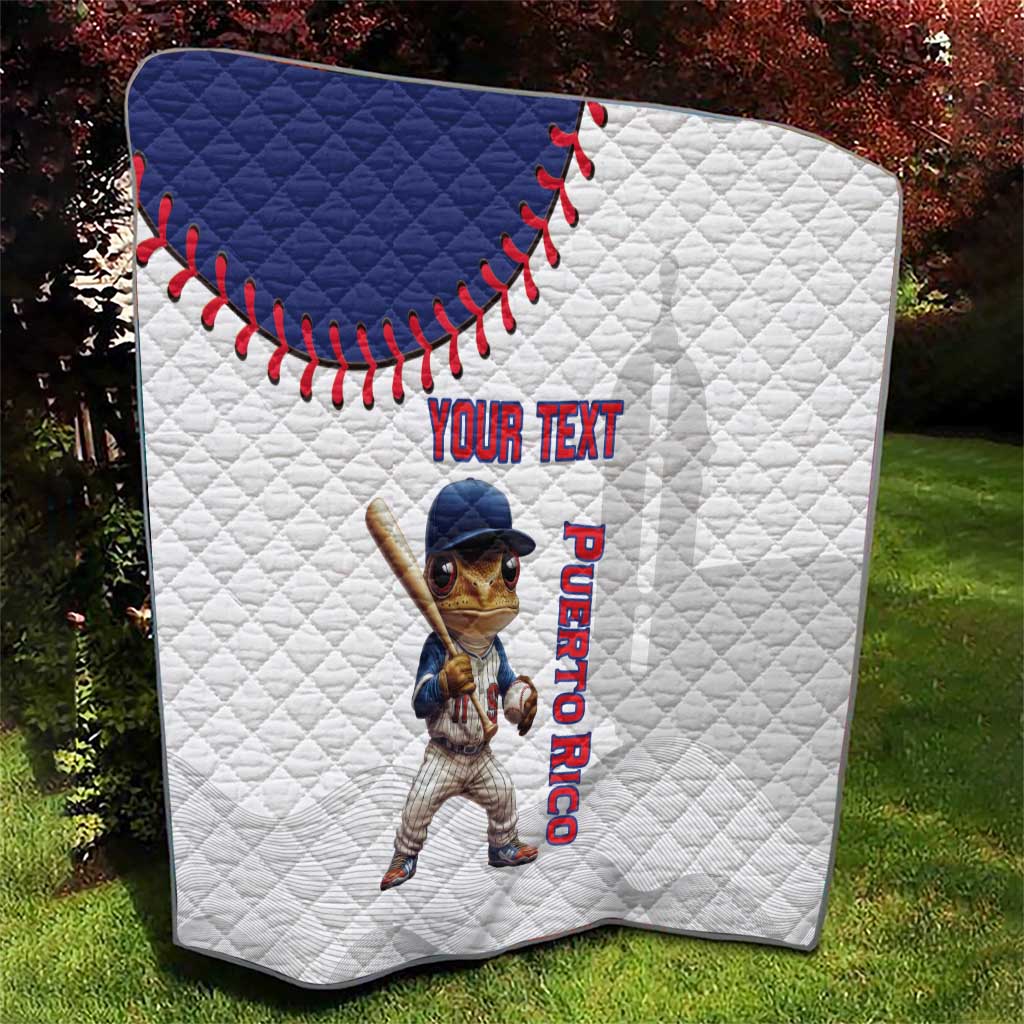 Custom Baseball Puerto Rico Quilt Coqui Mascot - Dynamic Style - Wonder Print Shop