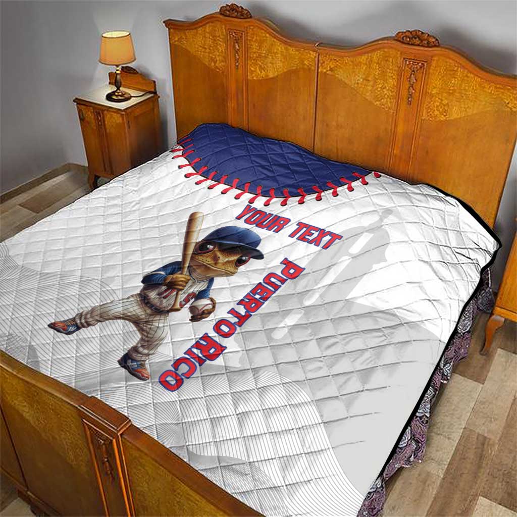 Custom Baseball Puerto Rico Quilt Coqui Mascot - Dynamic Style - Wonder Print Shop