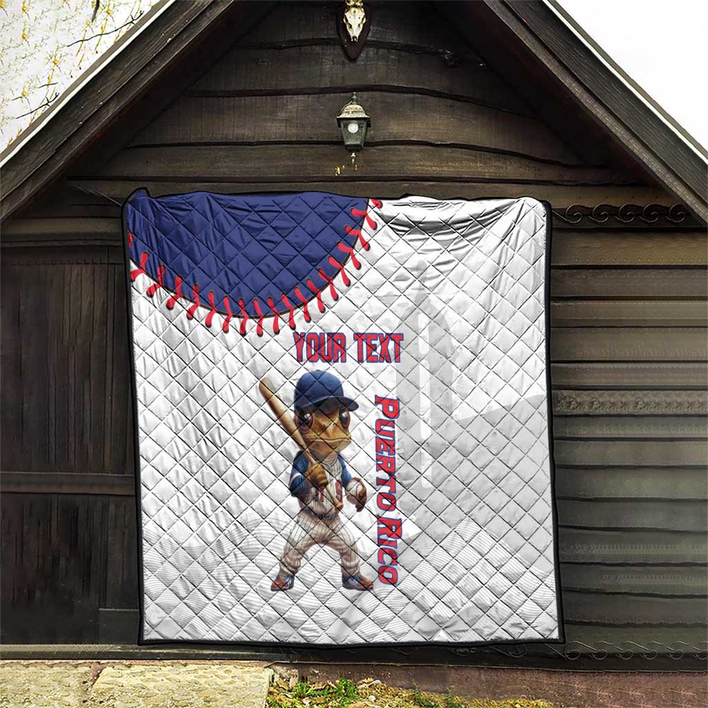 Custom Baseball Puerto Rico Quilt Coqui Mascot - Dynamic Style - Wonder Print Shop
