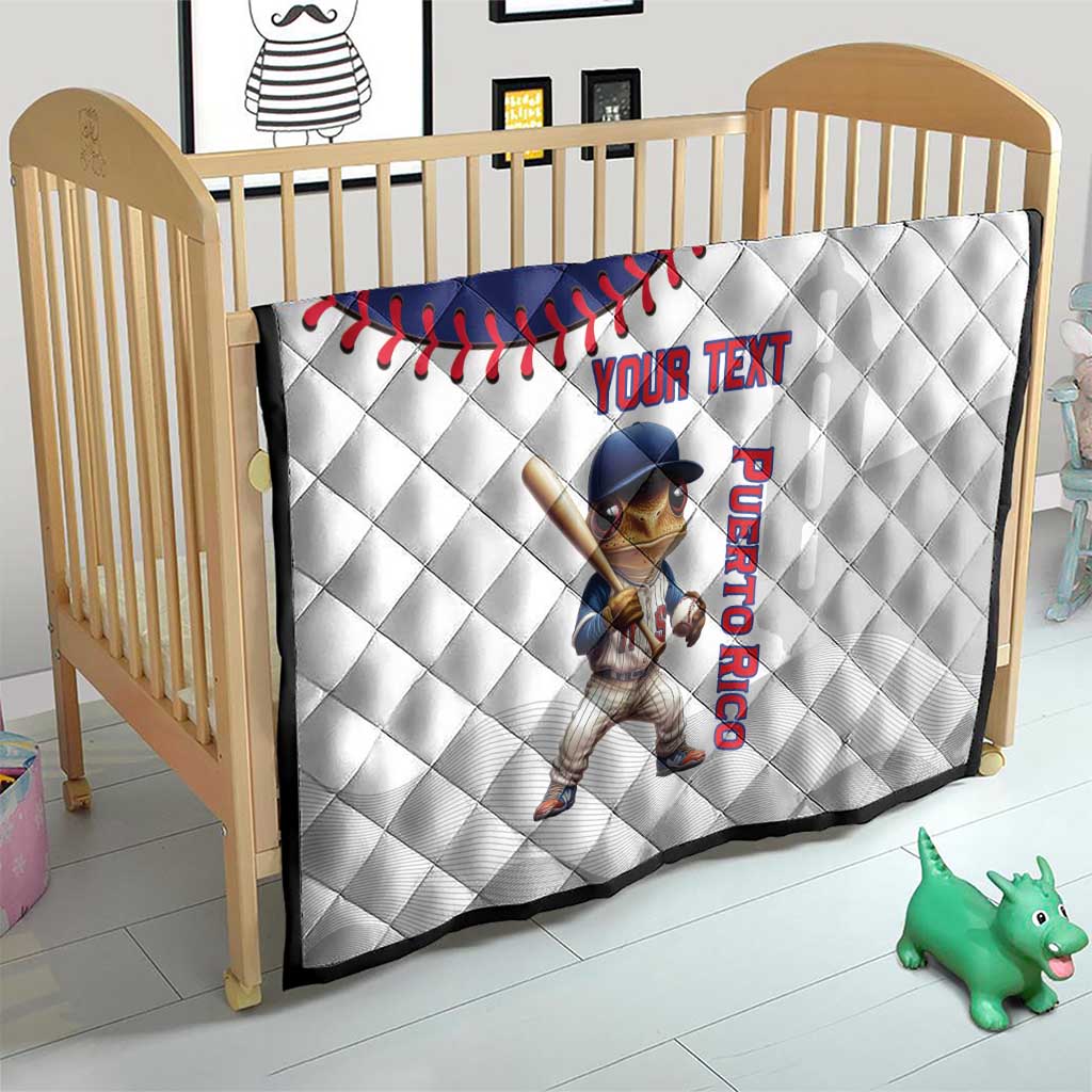 Custom Baseball Puerto Rico Quilt Coqui Mascot - Dynamic Style - Wonder Print Shop