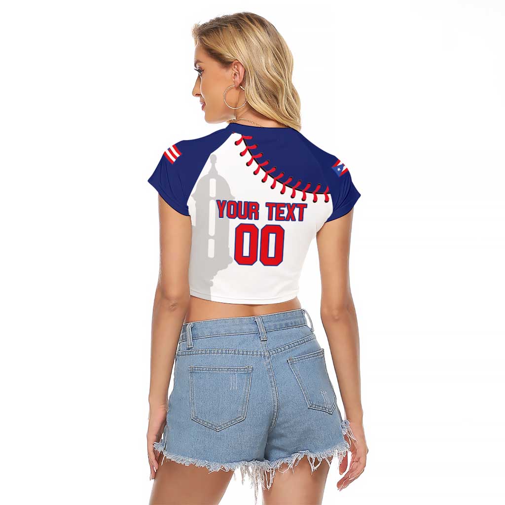 Custom Baseball Puerto Rico Raglan Cropped T Shirt Coqui Mascot - Dynamic Style - Wonder Print Shop