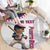 Custom Baseball Puerto Rico Round Carpet Coqui Mascot - Dynamic Style