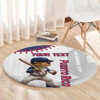 Custom Baseball Puerto Rico Round Carpet Coqui Mascot - Dynamic Style