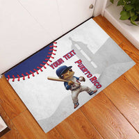 Custom Baseball Puerto Rico Rubber Doormat Coqui Mascot - Dynamic Style - Wonder Print Shop