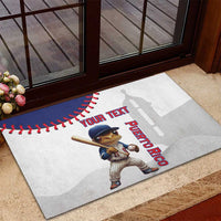 Custom Baseball Puerto Rico Rubber Doormat Coqui Mascot - Dynamic Style - Wonder Print Shop