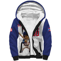 Custom Baseball Puerto Rico Sherpa Hoodie Coqui Mascot - Dynamic Style - Wonder Print Shop