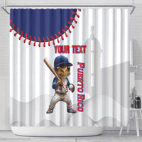 Custom Baseball Puerto Rico Shower Curtain Coqui Mascot - Dynamic Style