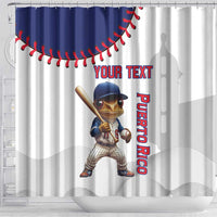 Custom Baseball Puerto Rico Shower Curtain Coqui Mascot - Dynamic Style