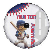 Custom Baseball Puerto Rico Spare Tire Cover Coqui Mascot - Dynamic Style - Wonder Print Shop