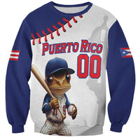Custom Baseball Puerto Rico Sweatshirt Coqui Mascot - Dynamic Style - Wonder Print Shop