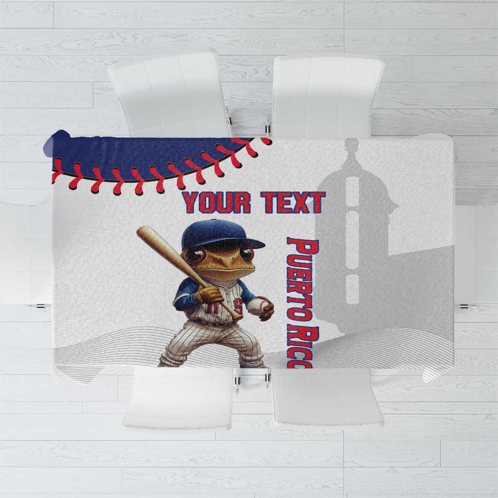 Custom Baseball Puerto Rico Tablecloth Coqui Mascot - Dynamic Style - Wonder Print Shop