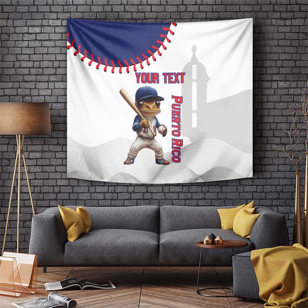 Custom Baseball Puerto Rico Tapestry Coqui Mascot - Dynamic Style - Wonder Print Shop