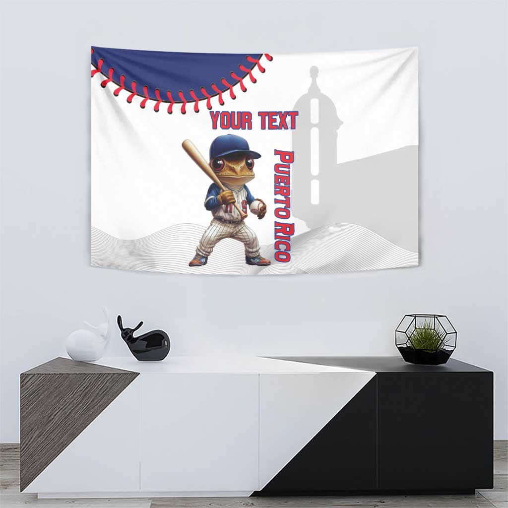 Custom Baseball Puerto Rico Tapestry Coqui Mascot - Dynamic Style - Wonder Print Shop