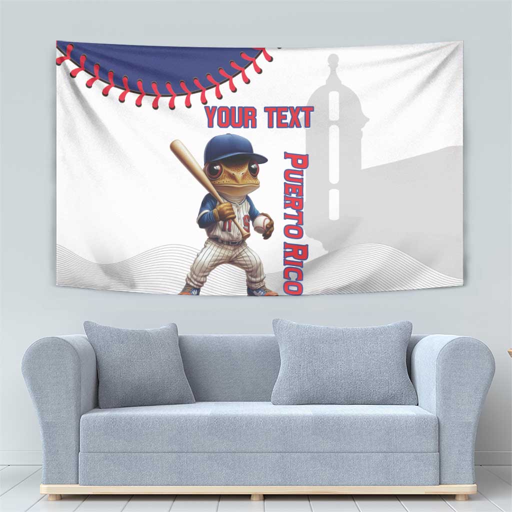 Custom Baseball Puerto Rico Tapestry Coqui Mascot - Dynamic Style - Wonder Print Shop