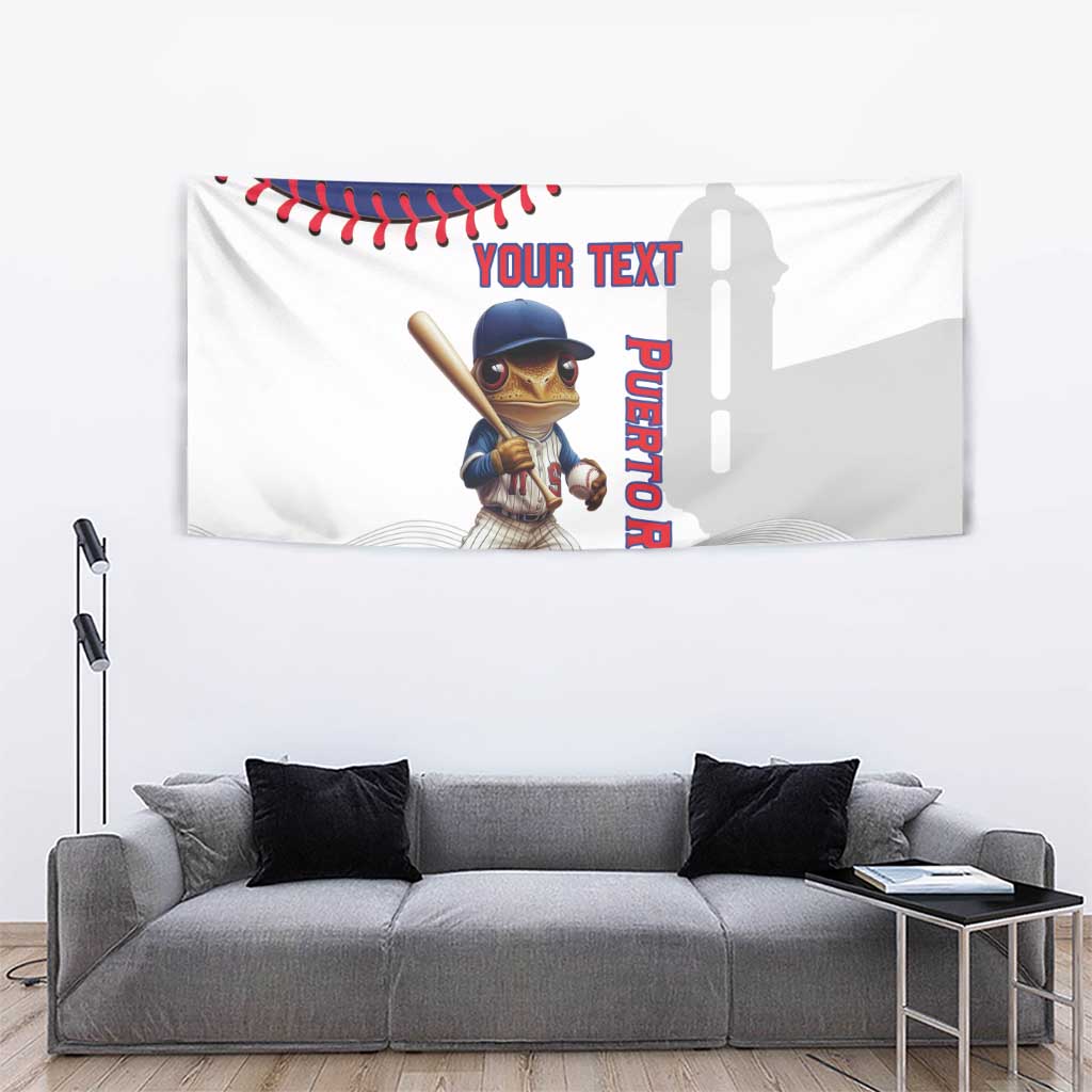 Custom Baseball Puerto Rico Tapestry Coqui Mascot - Dynamic Style - Wonder Print Shop