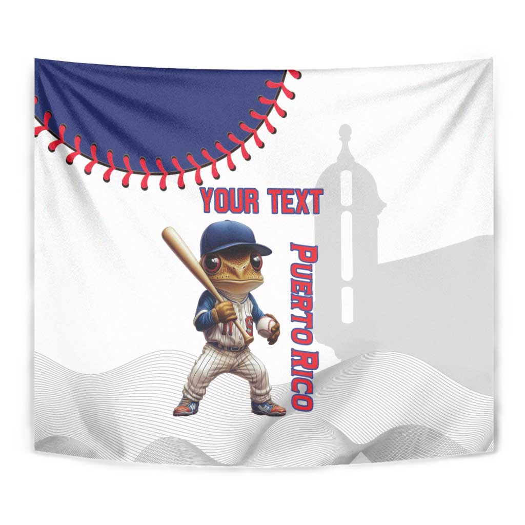 Custom Baseball Puerto Rico Tapestry Coqui Mascot - Dynamic Style - Wonder Print Shop
